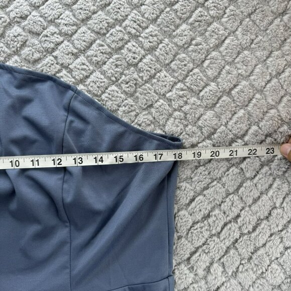 Jasambac One-Shoulder Cocktail Dress‎ Blue Size XL Knee length Bow - Picture 10 of 11